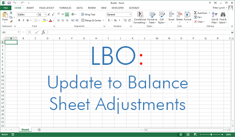 Update to Balance Sheet Adjustments